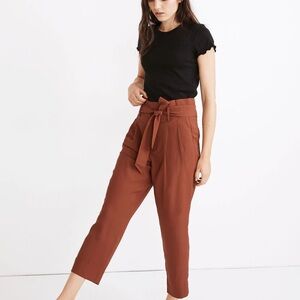 Madewell - Drapey Paper Bag Pants - Rust/ Brown High-Waisted Pants NWT - size 0